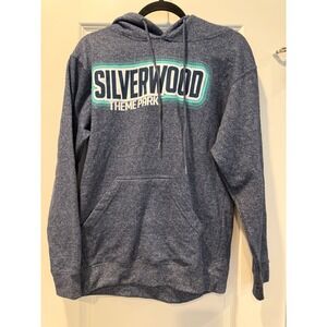 RetroVision Apparel Silverwood Theme Park Hoodie Blue Heathered Sweatshirt Small
